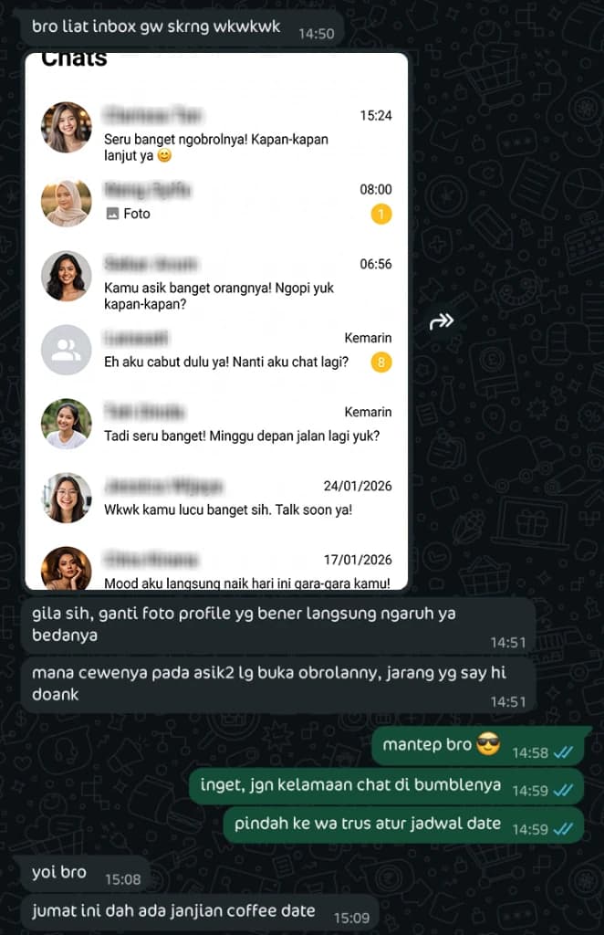 Ganti Foto Benar, Cewek yang Buka Obrolan